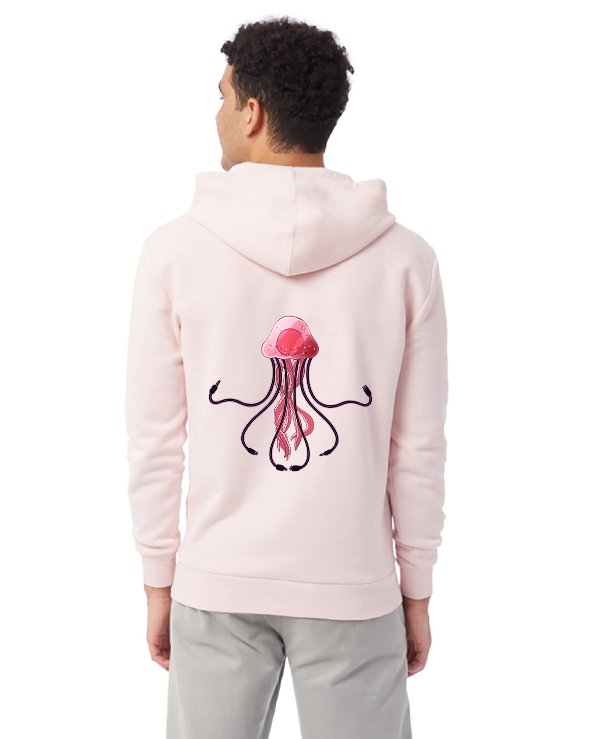 pink jellyfish pink hoodie